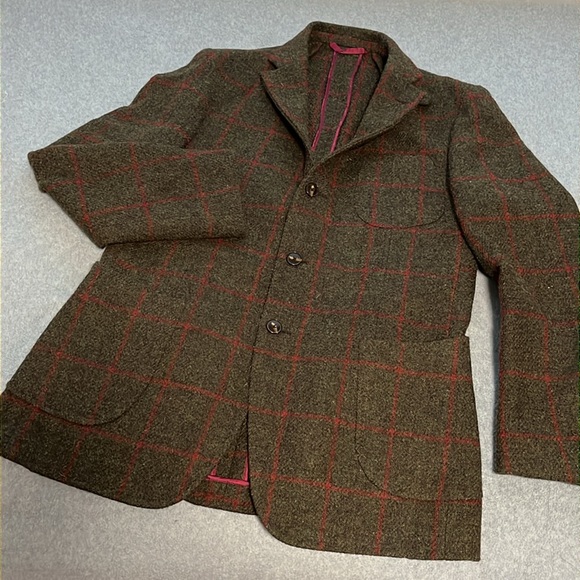 Devan Vincent Tweed Wool Sports Coat Jacket Blazer Medium Equestrian Safari Boho - Picture 13 of 13